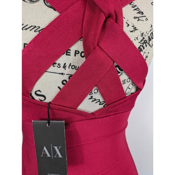 Armani Womens Sm Dress Red Bandage Certificate Authentic Cosmopolitan Strappy - Picture 7 of 16